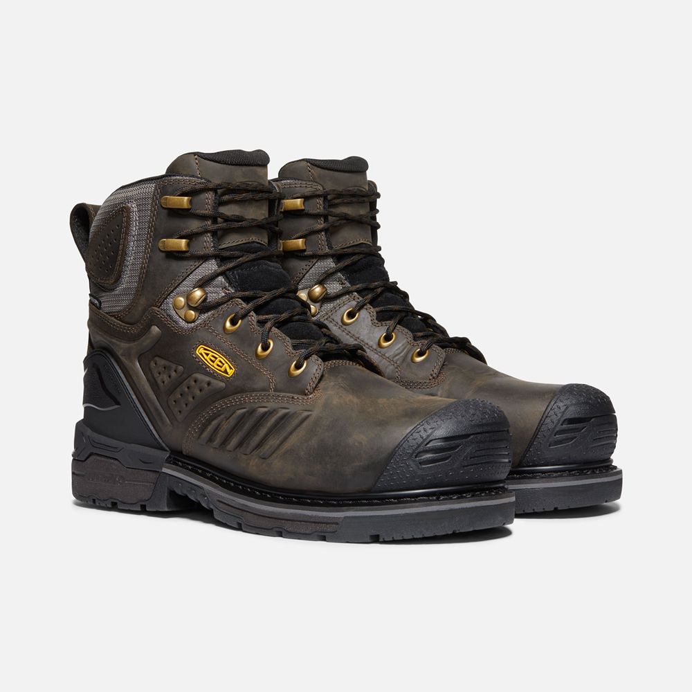 Keen Laarzen Heren Zwart Bruin - Philadelphia 6\" Waterproof (Carbon-Fiber Toe) - 71264-JCZT